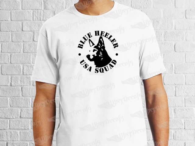 Blue Heeler USA Squad | Black color stamp | T-Shirt men's | Stamp designl