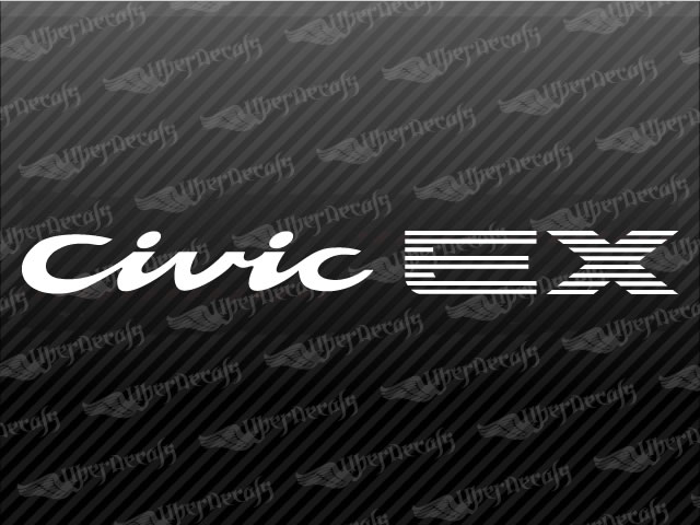 Civic EX white Decals  | Honda Truck and Car Decals | Vinyl Decals