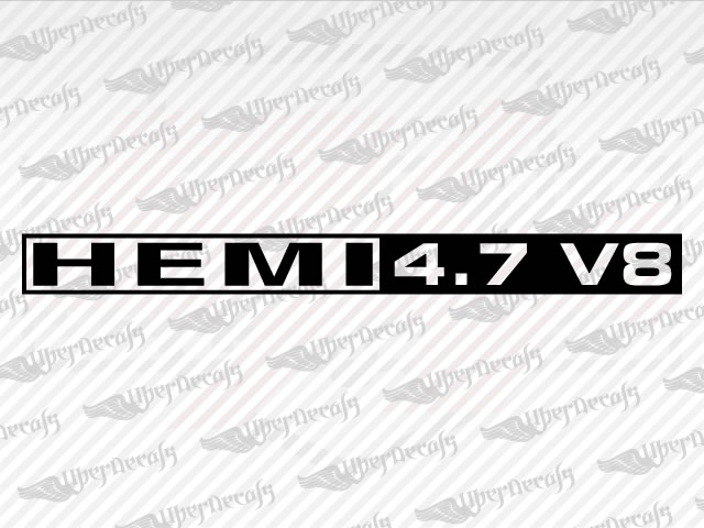 HEMI 4.7 V8 Decals | Dodge Truck and Car Decals | Vinyl Decals