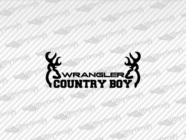 WRANGLER COUNTRY BOY Deer Decals | Jeep Truck and Car Decals | Vinyl Decals