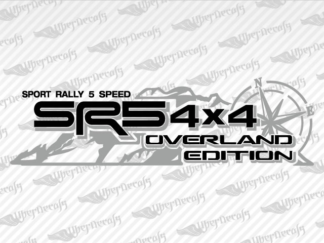 SR5 4 X 4 OVERLAND EDITION Mountain Compass Decal BK/CG | Toyota Truck and Car Decals | Vinyl Decals