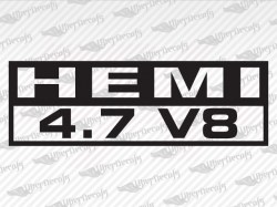 HEMI 4.7 V8 Decals | Dodge Truck and Car Decals | Vinyl Decals