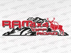 Dodge RAM 4x4 OFF ROAD Mountain Deer Decal | Dodge Truck and Car Decals | Vinyl Decals