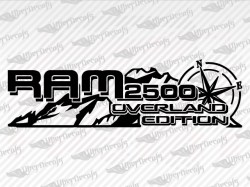 Dodge RAM 2500 OVERLAND EDITION Mountain Compass Decal | Dodge Truck and Car Decals | Vinyl Decals